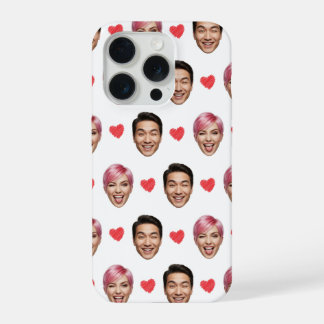 Funny Custom Couple Faces Pattern Red Hearts