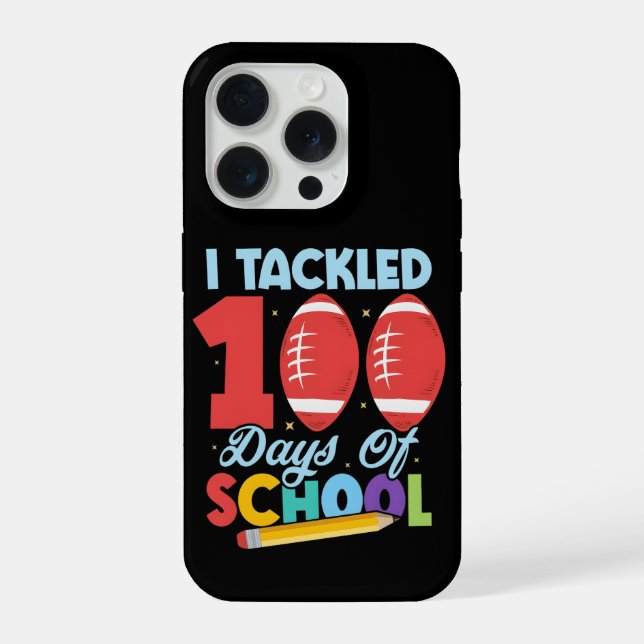 Coque iPhone Funny I Tackled 100 Days School Football Kids (Verso)