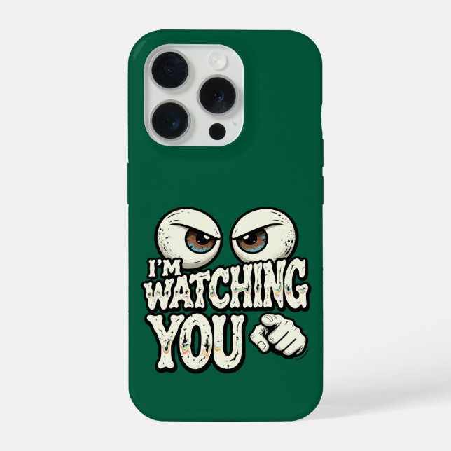 Coque iPhone Funny "I'M WATCHING YOU" Retro Eyes Phone Case - D (Verso)