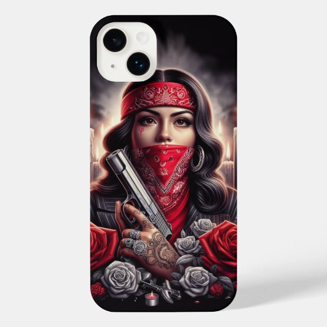 Coque iPhone Gangster Girl Hip hop chicano art graphique (Verso)
