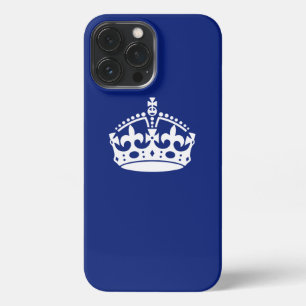 Etui iPhone 13 Pro Max Gardez la couronne calme sur le bleu marine