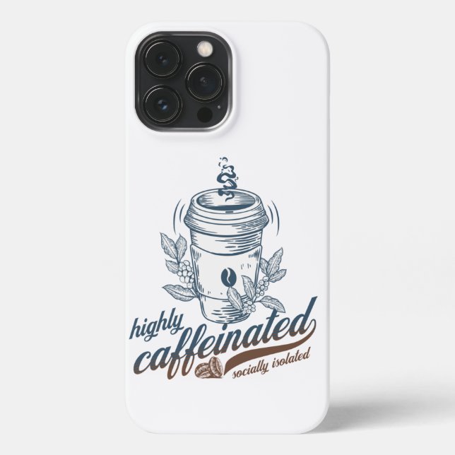 Coque iPhone geek de café socialement isolé et fortement caféin (Verso)