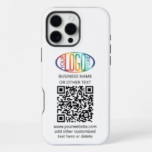Coque iPhone 16 Pro Max Générateur de code QR et logo d'entreprise minimal