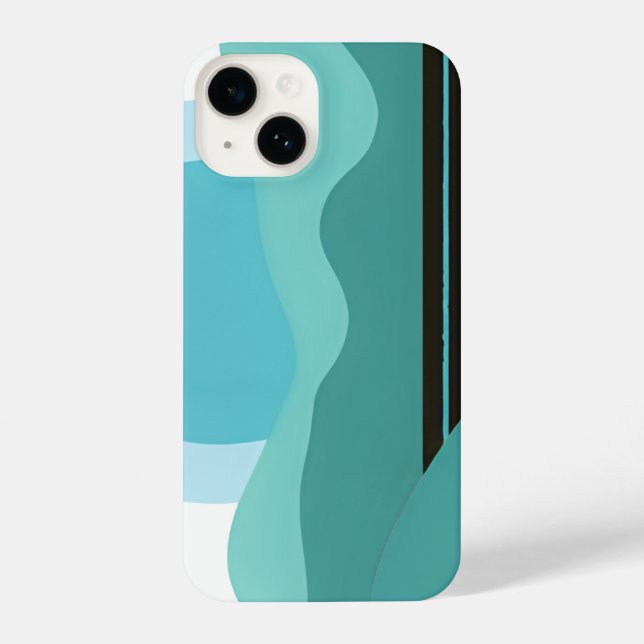 Coque iPhone Geometric Sun Mountain Abstract with Tribal Border (Verso)