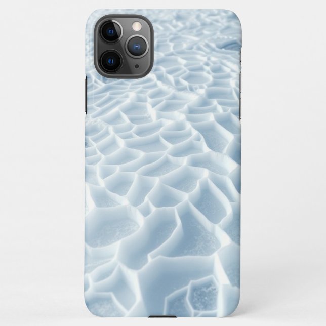 Coque iPhone Géométrie Gelée : Le Paysage Crystallié (Dos)