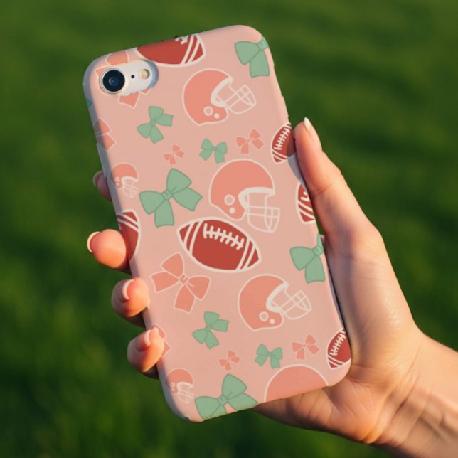 Coque iPhone Girly Football Bow Pattern Phone Case (Créateur téléchargé)