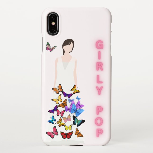 Coque iPhone Girly pop butterfly phone case  (Dos)
