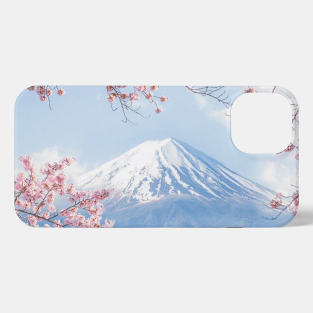 Coque iPhone Glace et neige | Cherry Blossoms Mt. Fuji Japon (Verso Horizontal)