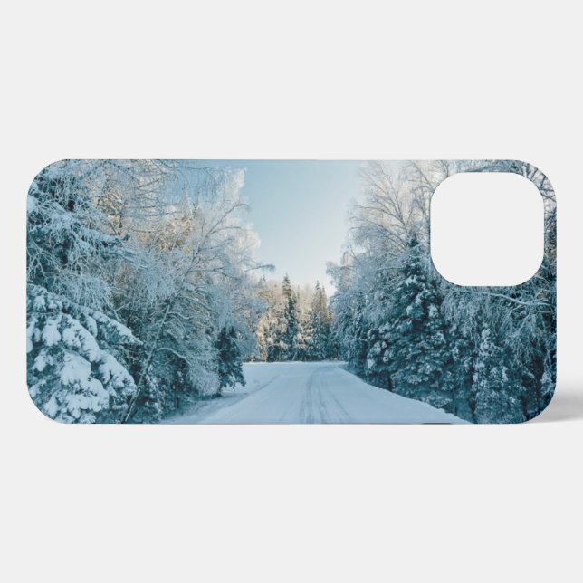 Coque iPhone Glace et neige | Route d'hiver gelée Russie, Sibér (Verso Horizontal)