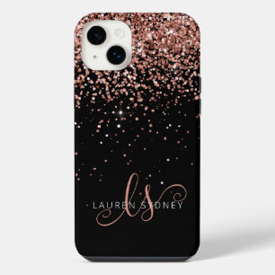 Glam Rose Gold Parties scintillant Élégant Monogra