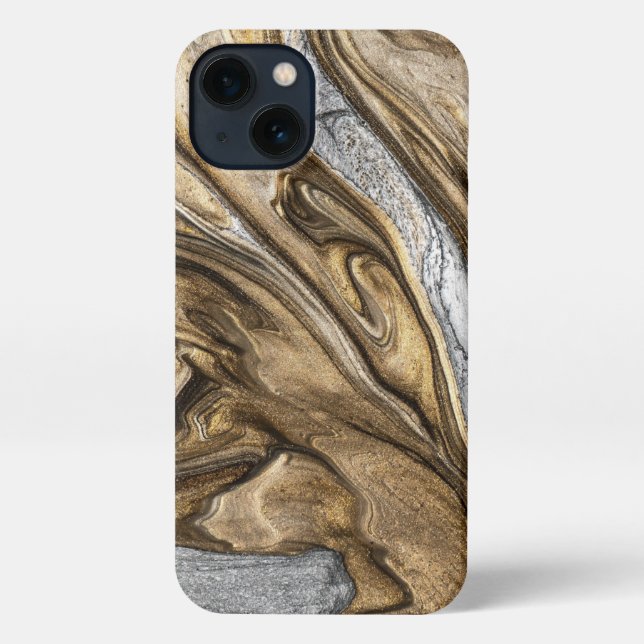 Coque iPhone glamor 002 couleur brun liquide (Verso)