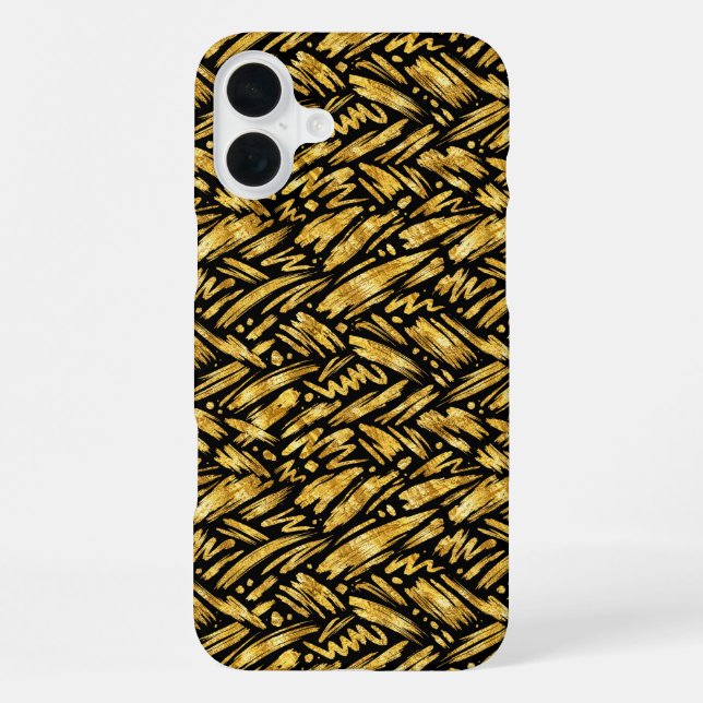 Coque iPhone Gold Foil Abstract Pattern (Verso)