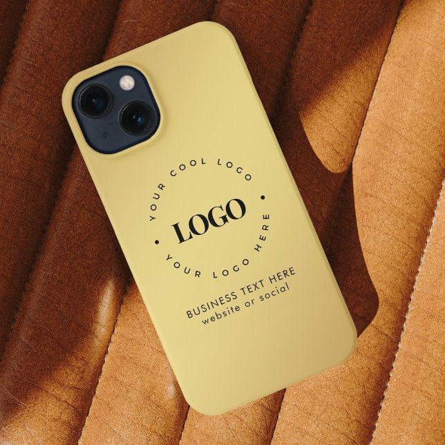 Coque iPhone Gold Gradient Entreprise Logo et texte personnalis (Créateur téléchargé)