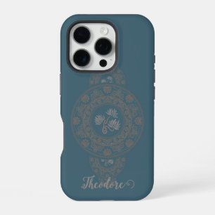 Coque iPhone 16 Pro Gold Rococo Lotus Ornamental Mandala