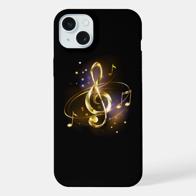 Coque iPhone Gold Treble Clef Music (Verso)