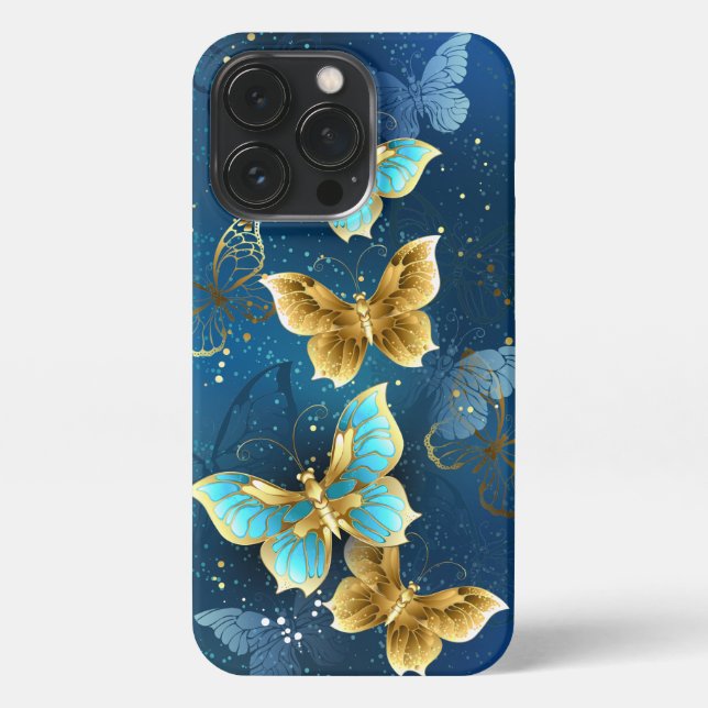 Coque iPhone Golden butterflies (Verso)