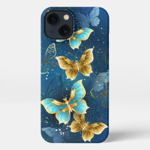Etui iPhone 13 Golden butterflies