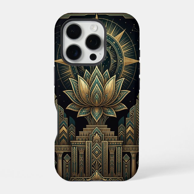 Coque iPhone Golden Lotus Flower | iPhone 16 Pro Case  (Verso)
