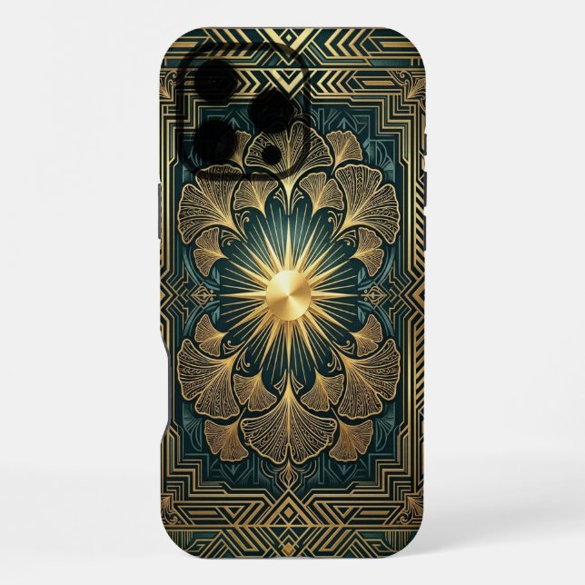 Coque iPhone Golden Mandala Bloom | Gold iPhone 16 Pro Max case (Verso)