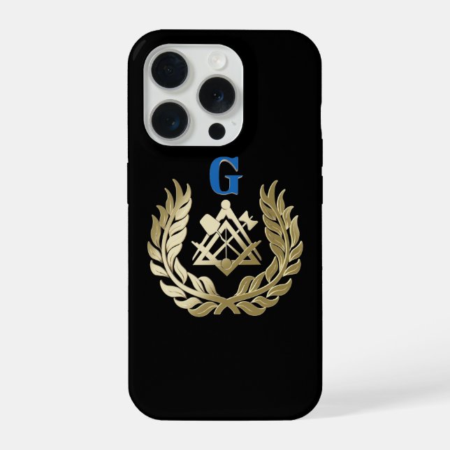 Coque iPhone Golden masonry symbol (Verso)