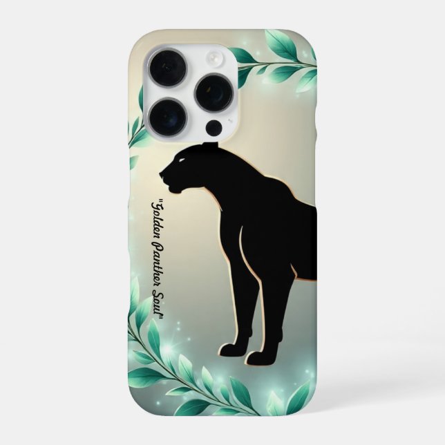 Coque iPhone "Golden Panther Majesty" (Verso)