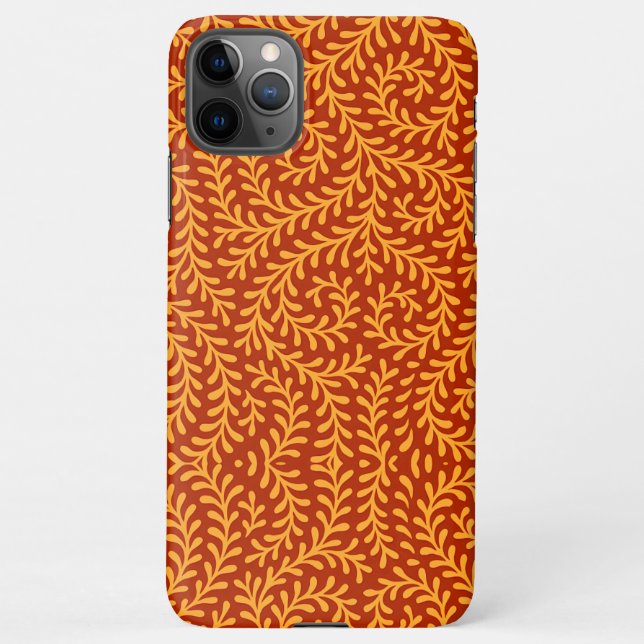 Coque iPhone Golden Yellow Leafy Vine Pattern  (Dos)