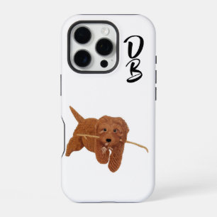 Coque iPhone 16 Pro Goldie Golden Doodle Blanc