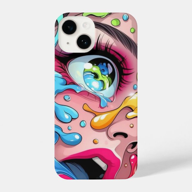 Coque iPhone Graffiti girlish iPhone 14 Slim Fit Coque, Glossy (Verso)
