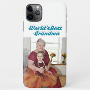 Coque iPhone 11Pro Max Grandma Photo ciel bleu typographie