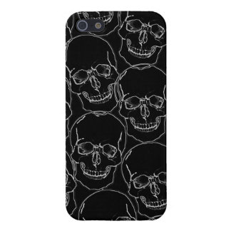 Étui iPhone 5 Graphic Skulls White Outline on Black iPhone5 Coqu
