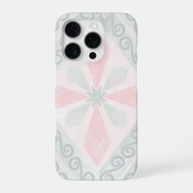 Coque iPhone Green and pink pastel diamond pattern (Verso)