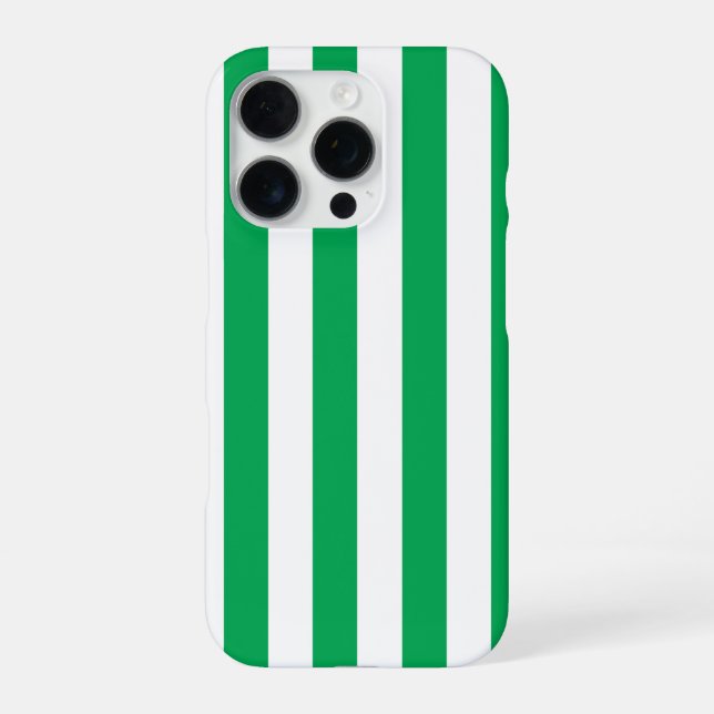 Coque iPhone Green and White Cabana Stripes  (Verso)