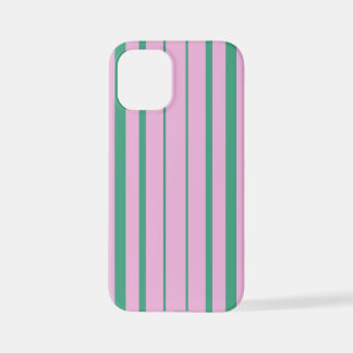 Coque iPhone 12 Mini Green Stripes and Soft Pink iPhone 12 Mini Case