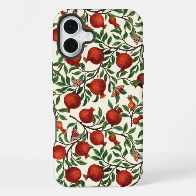 Coque iPhone Grenades et papillons Bella sur blanc (Verso)