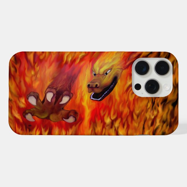 Coque iPhone Griffe de dragon rouge (Verso Horizontal)