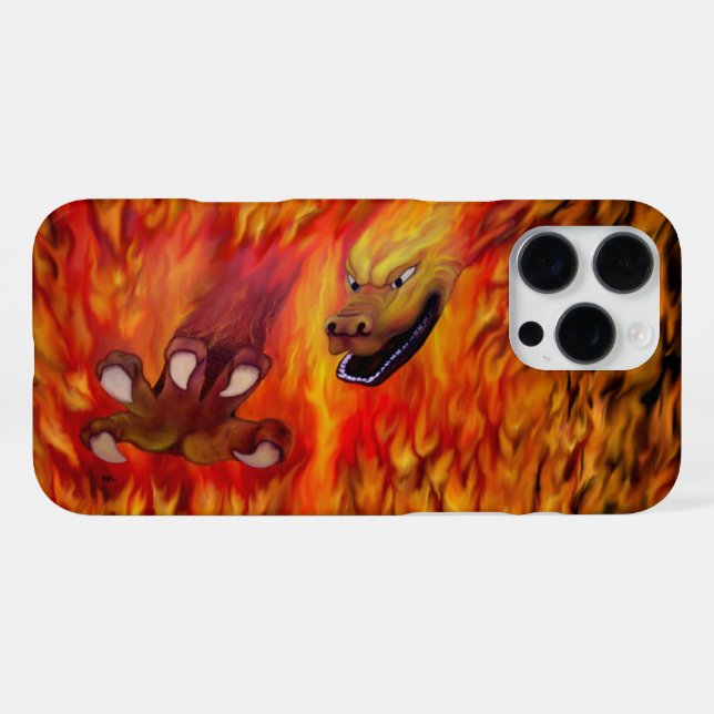 Coque iPhone Griffe de dragon rouge (Verso Horizontal)