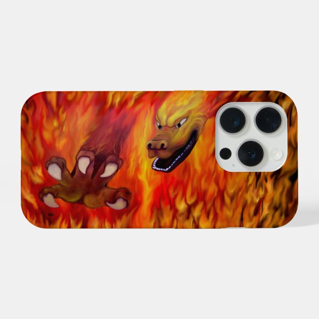 Coque iPhone Griffe de dragon rouge (Verso Horizontal)