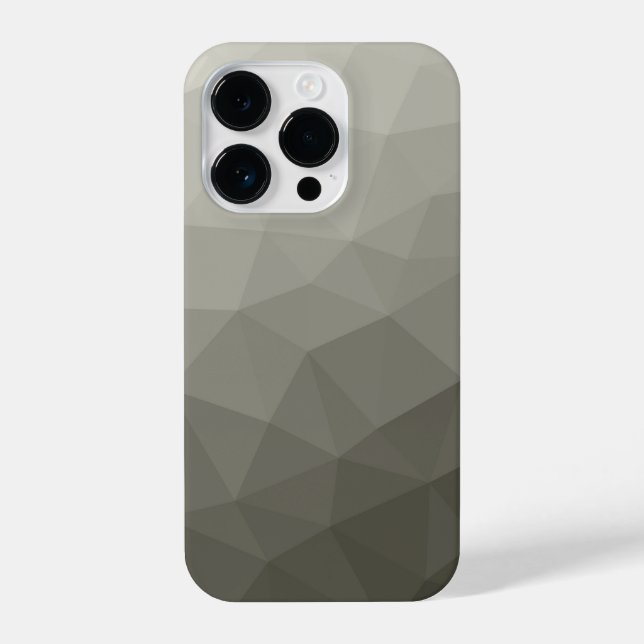 Coque iPhone Gris brun clair dégradé de l'armée maille géométri (Verso)