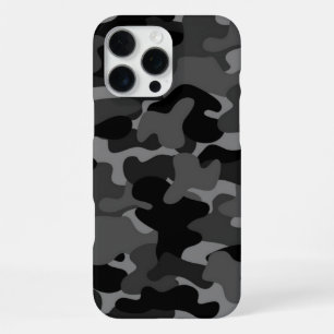 Coque iPhone 16 Pro Max Gris camouflage noir