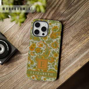 Gris Orange Vert Jaune Paisley Personnalisable