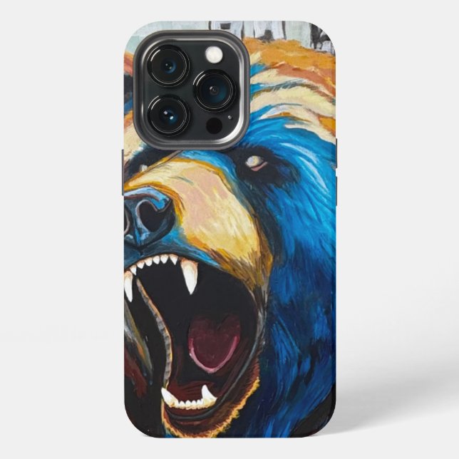 Coque iPhone Grizzly peint (Dos)