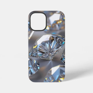 Coque iPhone 12 Mini Gros plan Photoréaliste du diamant mousseux