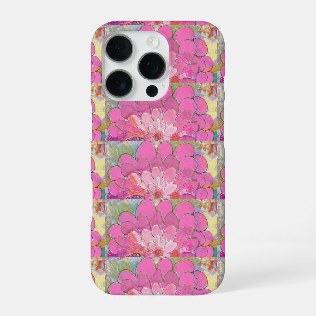 Coque iPhone Grosse Fleur rose (Verso)