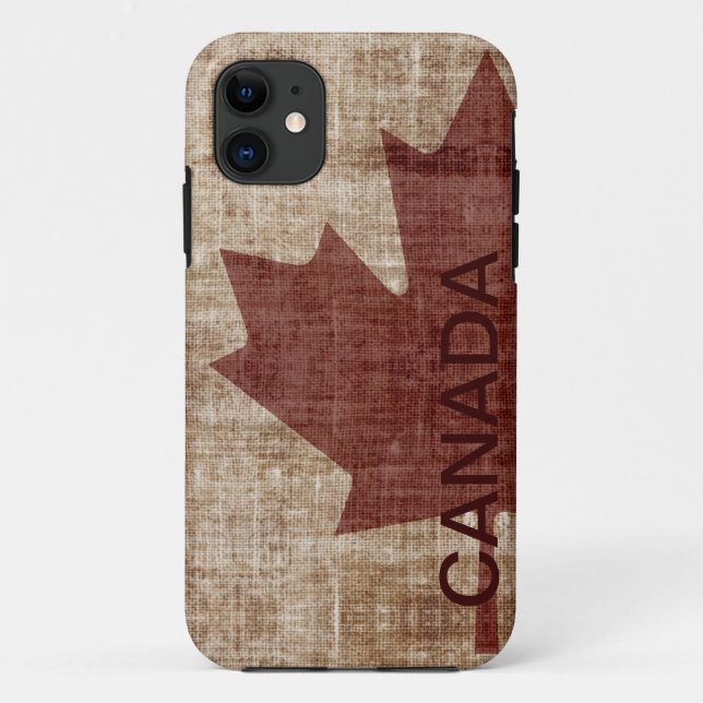 Coque iphone grunge canadien de drapeau (Dos)