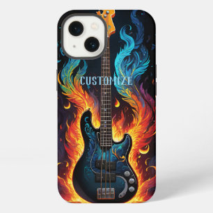 Etui iPhone 13 Guitare basse électrique Feathers And Flames