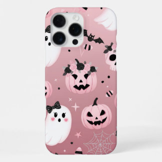 Coque iPhone 16 Pro Max Halloween rose éffrayant