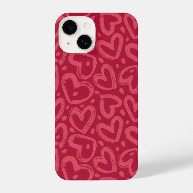 Coque iPhone Heart Pattern Phone Case (Verso)