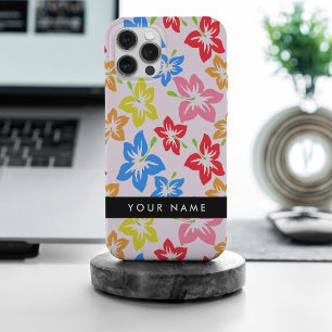 Hibiscus Coloré, Motif De Fleurs, Votre Nom
