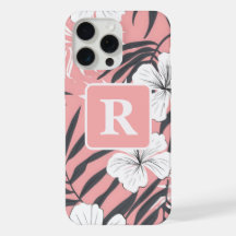 Hibiscus tropical rose personnalisé Monogramme