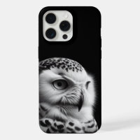 Hibou blanc en noir et blanc